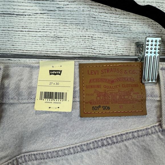 Levi's Women's 501 High Waisted Purple Washed 90's Straight Leg Jeans Size 27 - Picture 7 of 11